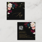 PixDezines Dark Moody Flowers RSVP Encl-kaart Vierkante Visitekaartje (Voorkant / Achterkant)