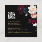 PixDezines Dark Moody Flowers RSVP Encl-kaart Vierkante Visitekaartje (Achterkant)