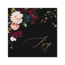 PixDezines Dark Moody Flowers RSVP Encl-kaart