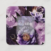 PixDezines Dark Moody Flowers Vierkante Visitekaartje (Voorkant)