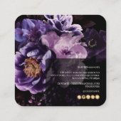 PixDezines Dark Moody Flowers Vierkante Visitekaartje (Achterkant)
