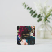 PixDezines Dark Moody Flowers Vierkante Visitekaartje (Staand voorkant)