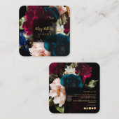 PixDezines Dark Moody Flowers Vierkante Visitekaartje (Voorkant / Achterkant)