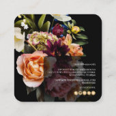 PixDezines Dark Moody Flowers Vierkante Visitekaartje (Achterkant)