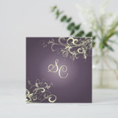 PixDezines Dark Paars Plum Vanilla Swirls Kaart (Staand voorkant)