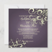 PixDezines Dark Paars Plum Vanilla Swirls Kaart (Achterkant)