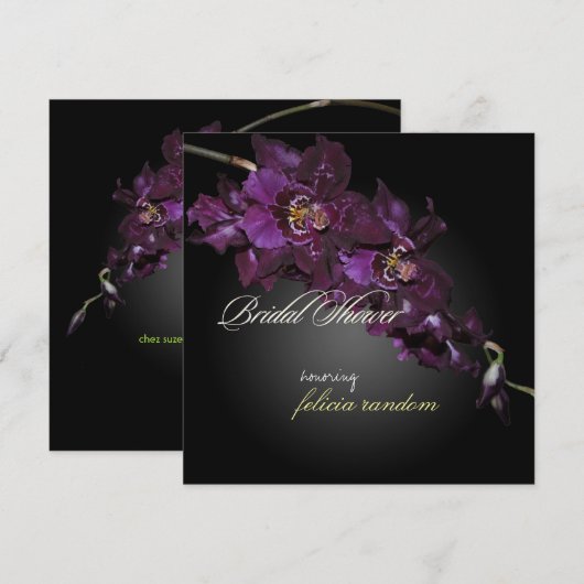 PixDezines dark paarse orchids/vuylstekeara Kaart (Voorkant / Achterkant)