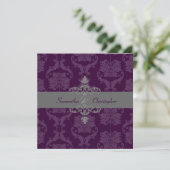 PixDezines DARK PLUM LILILIANA DAMASK, DIY COLOR Kaart (Staand voorkant)