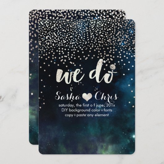 PixDezines Dark Sky/Dadelled/Faux Silver/NASA Spac Kaart (Voorkant / Achterkant)