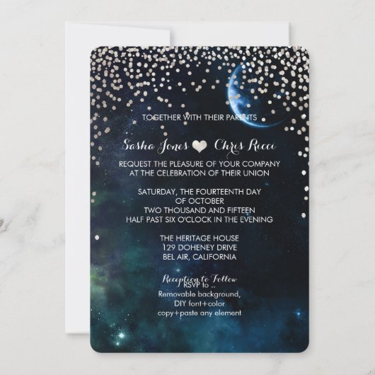 PixDezines Dark Sky/Dadelled/Faux Silver/NASA Spac Kaart (Achterkant)