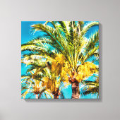 PixDezines Date Palms/Aqua Blue Canvas Afdruk (Voorkant)
