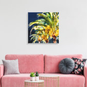 PixDezines Date Palms/Midnight Blue Canvas Afdruk (Insitu (Woonkamer))