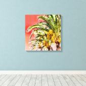 PixDezines Date Palms/Sunset Sky Canvas Afdruk (Insitu (Houten vloer))
