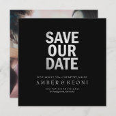 PixDezines datum/faux zilver/DIY achtergrond opsla Save The Date (Voorkant / Achterkant)