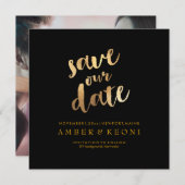 PixDezines datum/goud/DIY achtergrond opslaan Save The Date (Voorkant / Achterkant)