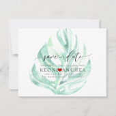PixDezines datum/groen opslaan, Monstera Save The Date (Voorkant)