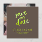 PixDezines datum/lime groen/DIY achtergrond opslaa Save The Date (Voorkant / Achterkant)