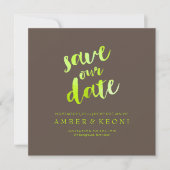 PixDezines datum/lime groen/DIY achtergrond opslaa Save The Date (Voorkant)