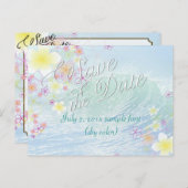 PixDezines/datum opslaan/hula droom/golven Aankondigingskaart (Voorkant / Achterkant)