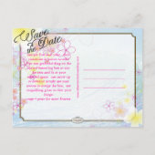 PixDezines/datum opslaan/hula droom/golven Aankondigingskaart (Achterkant)