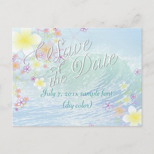 PixDezines/datum opslaan/hula droom/golven Aankondigingskaart (Voorkant)