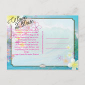 PixDezines/datum opslaan/hula droom/golven Aankondigingskaart (Achterkant)