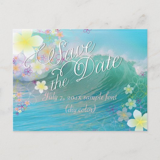 PixDezines/datum opslaan/hula droom/golven Aankondigingskaart (Voorkant)