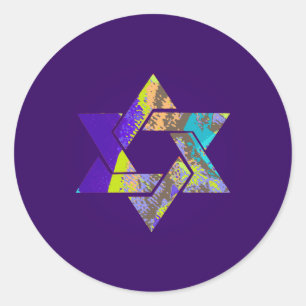 PixDezines davidster/grunge/DIY-achtergrond Ronde Sticker