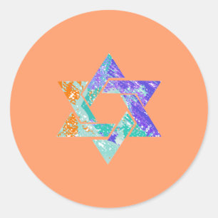 PixDezines davidster/grunge/DIY-achtergrond Ronde Sticker