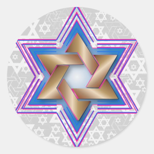 PixDezines davidster/roze/DIY-achtergrond Ronde Sticker (Voorkant)