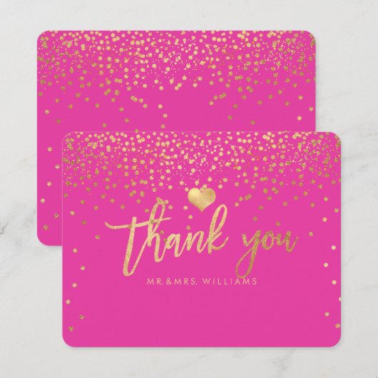 PixDezines Dazzled Faux Gold Hartelijk dank Bedankkaart (Voorkant / Achterkant)