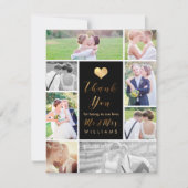 PixDezines Dazzled Faux Gold Heart Dank u Bedankkaart (Voorkant)