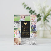 PixDezines Dazzled Faux Gold Heart Dank u Bedankkaart (Staand voorkant)