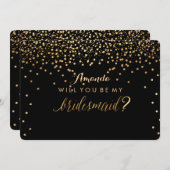 PixDezines Dazzled Faux Gold wil je.. Bridesmaid Kaart (Voorkant / Achterkant)