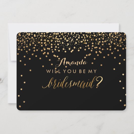 PixDezines Dazzled Faux Gold wil je.. Bridesmaid Kaart (Voorkant)