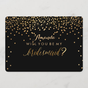 PixDezines Dazzled Faux Gold wil je.. Bridesmaid Kaart