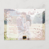 PixDezines Dazzled Faux Roos Gold Confetti Aankondigingskaart (Achterkant)