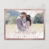 PixDezines Dazzled Faux Roos Gold Confetti Aankondigingskaart (Voorkant)