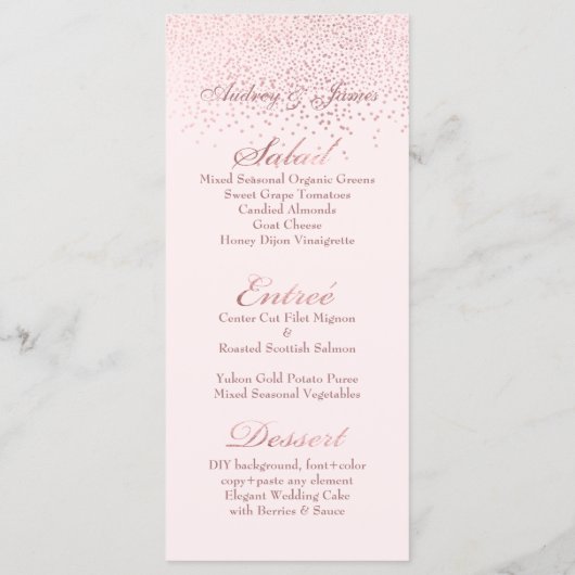 PixDezines Dazzled Faux Roos Gold Menu (Achterkant)