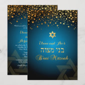 PixDezines DAZZLED GOLD/B'nai Mitzvah/DIY Kleur Kaart (Voorkant / Achterkant)