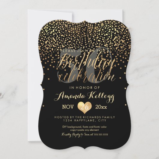PixDezines Dazzled Gold/Faux Foil/Birthday Kaart (Voorkant)