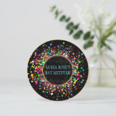 PixDezines Dazzled/Neon Confetti/Bat Mitzvah Kaart (Staand voorkant)