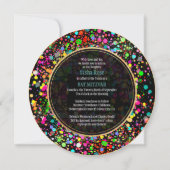 PixDezines Dazzled/Neon Confetti/Bat Mitzvah Kaart (Achterkant)