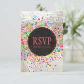 PixDezines Dazzled/Neon Specks/Bat Mitswa RSVP Kaart (Staand voorkant)