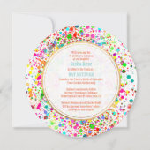 PixDezines Dazzled/Neon Specks/Bat Mitzvah Kaart (Achterkant)