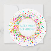 PixDezines Dazzled/Neon Specks/Bat Mitzvah Kaart (Voorkant)
