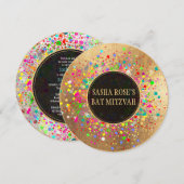 PixDezines Dazzled/Neon Specks/Bat Mitzvah ✡ Kaart (Voorkant / Achterkant)