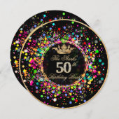 PixDezines Dazzled/Rainbow 50 Verjaardags Bash Kaart (Voorkant / Achterkant)