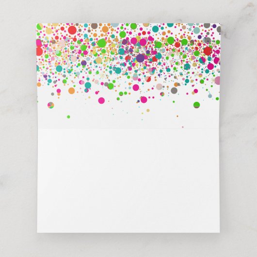 PixDezines Dazzled/Rainbow Confetti/Davidster Plaatskaartje (Binnenkant ongevouwen)