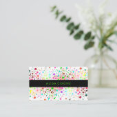PixDezines Dazzled Rainbow Confetti/Stippen/Spectr Visitekaartje (Staand voorkant)